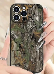 Outdoor Camoflauge Camo iPhone case 14 Pro Max Hunting Hunter Hunt Tree pattern - Picture 1 of 5