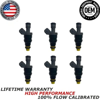 6x OEM Bosch Fuel Injector Fit 1994 - 1996 Mercedes-Benz C220 2.2L I4 0280155209 - Image 1 of 4