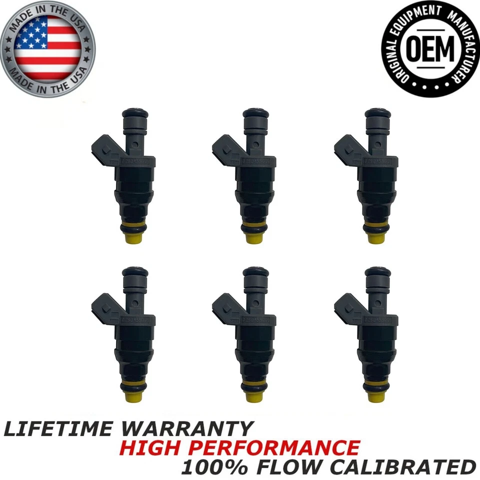 6x NEW OEM Bosch Fuel Injectors Fits 1994 - 1996 Mercedes-Benz C220 2.2L I4 - Image 1 of 4