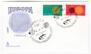 Italy 1970 Europa Cept - FDC Napoli Cancel Stamp first day Cover post history  - Picture 1 of 3