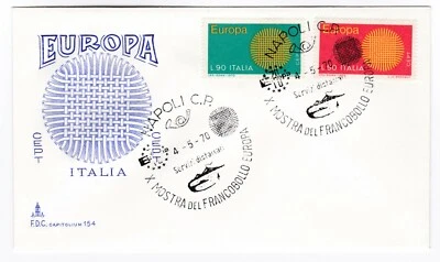 Italy 1970 Europa Cept - FDC Napoli Cancel Stamp first day Cover post history  - Image 1 of 3