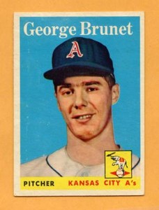 1958 Topps Baseball Card #139 George Brunet -- Athletics  (Vg-Ex)