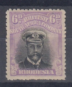 RHODESIA 1913 ADMIRAL 6d. BLACK & PINK DIE IIIB MINT (ID:877/D61818) - Picture 1 of 1