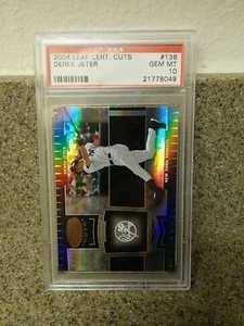 RARE🤑SCARCE🤑HOF D.JETER☆2004 LEAF CERT.CUTS ONLY 5 CERTIFIED PSA GEM🌟MT 10🤑 - Picture 1 of 6