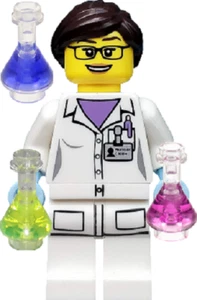 Genuine LEGO Collectible Minifigure SCIENTIST WITH 3 BEAKERS col173 **NEW** - Picture 1 of 1