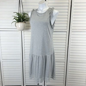 Vestido sin mangas Sundance Soft Strand con volantes gris jaspeado ribete de encaje talla L - Imagen 1 de 9