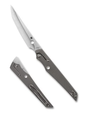 Cuchillo Plegable Spyderco Cobol Junta Deslizante C273TIP Hoja Satinada M390 Mango Titanio Foto 1 de 3