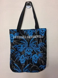 Avenged Sevenfold - wendbare Canvas-Tasche - schwarz/blau/rosa Totenköpfe Fledermäuse - Bild 1 von 17