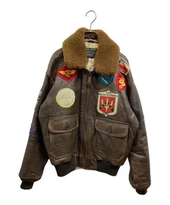 Avirex G1 Flight Jacket Military Bomber Leather Coat Used - Picture 1 of 10