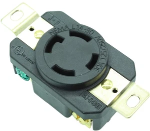 2710, NEMA L14-30R, 30A 125/250 Volt, Flush Mounting Locking Receptacle Socke... - Picture 1 of 6