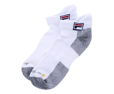 Calcetines unisex Fila con lengüeta de corte bajo talla L, color: blanco/gris Foto 1 de 3