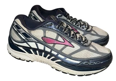 Brooks Dyad 8 Womens Sz 7.5 Navy White Pink Mesh Lace Up Athletic Running Shoes - Image 1 of 4