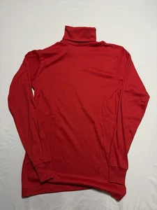 Lands End M langes rotes Vintage Rollkragenhemd hergestellt in den USA Baumwolle Poly-Mischung - Bild 1 von 6