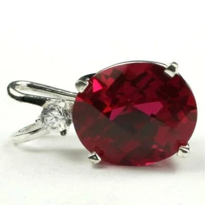 925 Sterling Silver Pendant, Created Ruby, SP022 - Picture 1 of 4