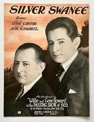 Silver Swanee Willie Gene Howard 1922 Vintage Sheet Music Piano Passing Show - Image 1 of 3