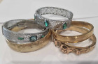 Antique Vintage Gold Fill Filigree Rhodium Bangles For Clasp Hinge Repair As Is