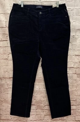 Pantalones Talbots 14W Simplemente Favorecedores 5 Bolsillos Pana Rectos Azul Marino Adelgazantes NUEVO Foto 1 de 4