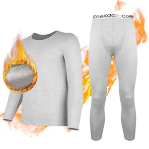 Mens 2PC Thermal Underwear Set Top Bottom Long John  Base Layer Johns Pants New - Picture 1 of 20