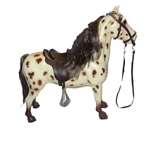 "Caballo y silla de montar Battat NUESTRA GENERACIÓN manchas tostadas y marrones para muñeca de 20""" - Imagen 1 de 10