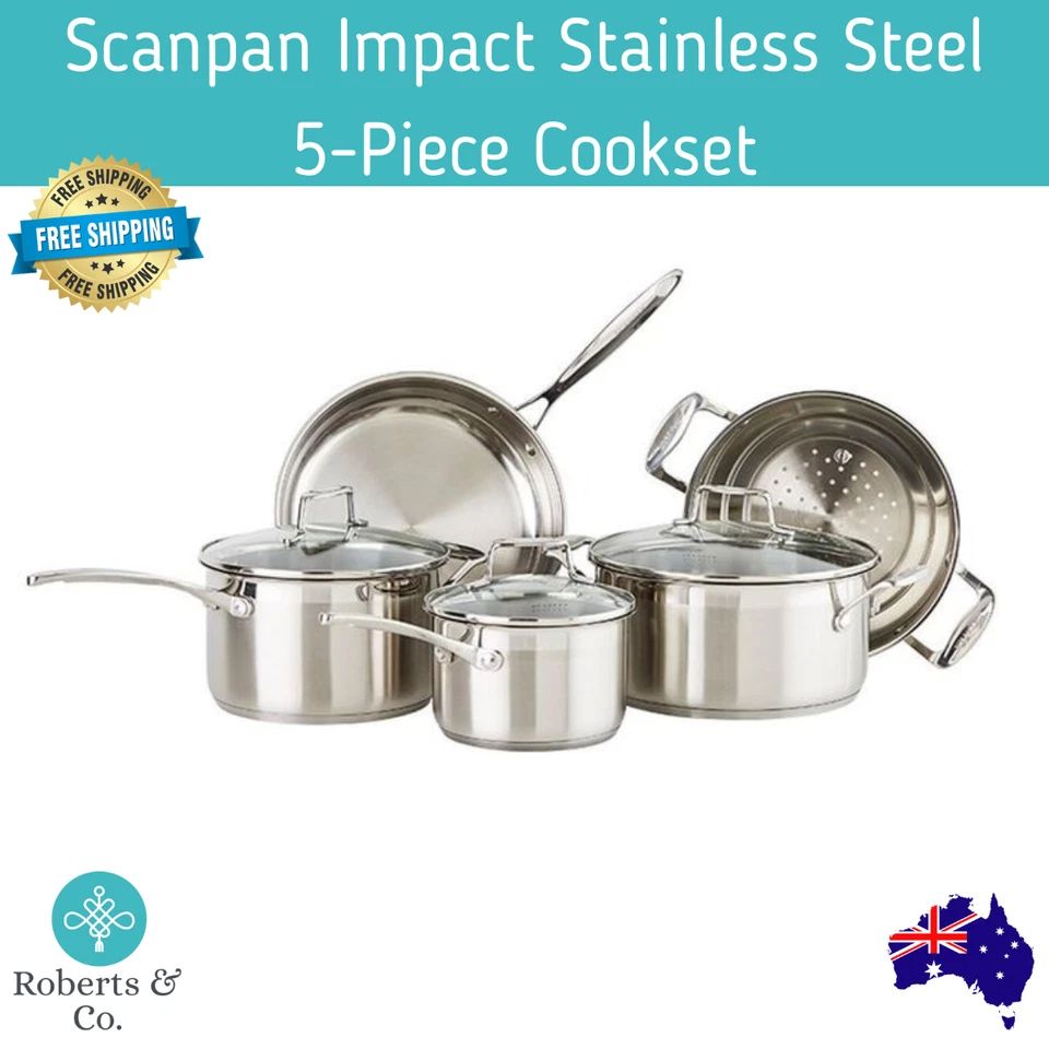 SCANPAN Impact 5pcs Cookware Set Stainless Steel