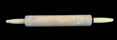 Vintage Mid-Century Wood Rolling Pin 10.5 Inch Surface, 17.5 Inch Total - Image 1 of 3