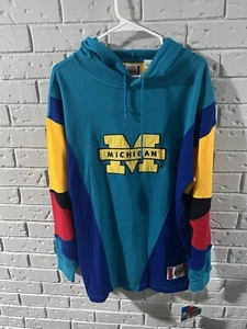 Vintage 90s Michigan Wolverines In the Paint Basketball Hoodie Men’s Large NWT - Picture 1 of 7