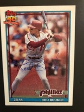 Philadelphia Phillies ROD BOOKER autographed 1991 Topps