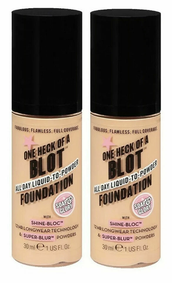 Soap & Glory One Heck of a Blot Foundation (2 x 30 ml) All Day Shade Fair Enough