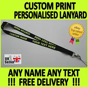 Cordino personalizzato stampa personalizzata giallo fluorescente qualsiasi nome qualsiasi testo - Foto 1 di 8