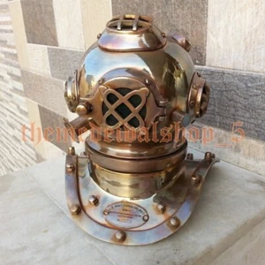 6" Acabado Antiguo Latón Marítimo U.S Navy Mark IV Mini Buzos Casco Regalo - Picture 1 of 3