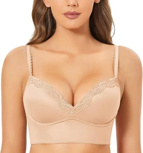 Women'S Push up Bra Wireless Padded No Underwire Back Smoothing Bralettes Sports - Picture 1 of 12