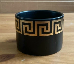 PORTMEIRION LLAVE GRIEGA DISEÑO NEGRO Y DORADO - AZUCARERO ABIERTO - Imagen 1 de 3