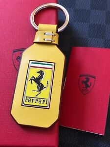 Genuine Ferrari Leather Trademark GT keyring in Yellow Super RARE 270034912 