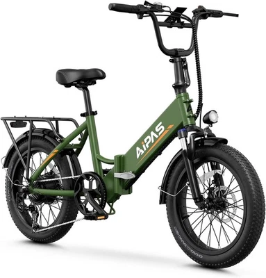 Aipas A2 750W Folding Electric Bicycle 20'' Fat Tire ebike Shimano 7 Speed 28MPH - Image 1 of 4