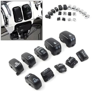 Fit Harley Touring 96-13 Hand Control Switch Cover Gehäuse Button Cap Set 10x - Bild 1 von 12