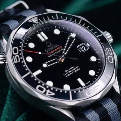Omega Seamaster Diver 300M Black Dial NATO Strap Steel MINT 212.30.41.20.01.003 - Image 1 of 4