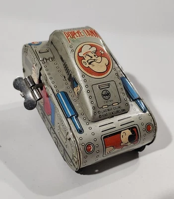 复古 20 世纪 50 年代 LineMar 锡摩擦大力水手背心灰色玩具 — 第 1/4 张图片