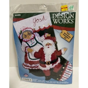 Design Works Felt Christmas Stocking Kit 18" NIP Dancing Claus 5088 Santa - Picture 1 of 7