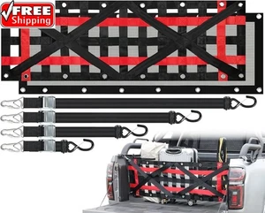 Heavy Duty Tailgate Net for Truck Bed with Detachable Cargo Mesh, Tailgate Ne... - Picture 1 of 7