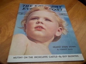 AUG 27 1938 Boy's Portrait SATURDAY EVENING POST FULL MAG - Picture 1 of 9