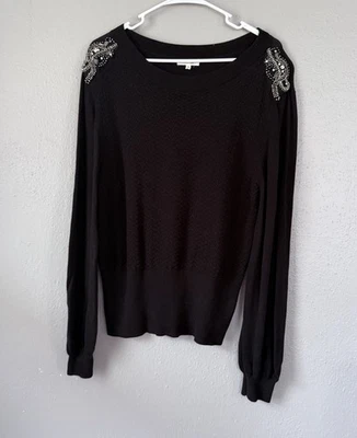 Top túnica suéter Maurices manga larga talla L pedrería negra en los hombros Foto 1 de 4