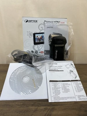 Aiptek Pocket DV T230 Digital Camcorder Video Camera Black/Silver 12MP 8x Zoom - Image 1 of 4