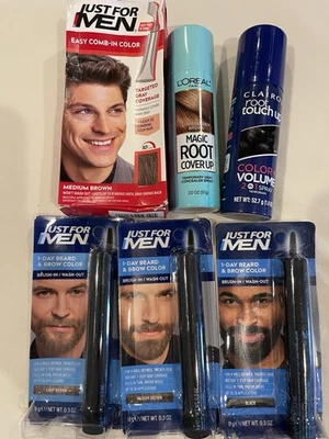 LOTE de cabello permanente para hombre color temporal para barba y cejas 💈 Foto 1 de 4