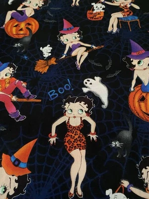 2 Yards BETTY BOOP HALLOWEEN ~ Fabric ~ Cotton ~ Continuous Piece ~ HTF - Image 1 of 4