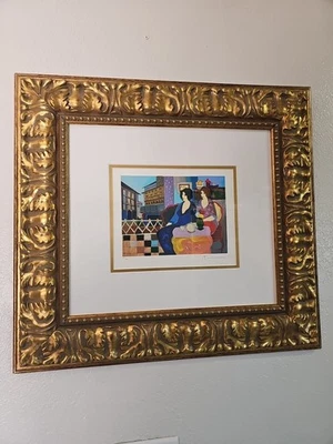 Itzchak Tarkay Tea At Dusk 57/300 Edición Limitada Serigrafía Enmarcada Foto 1 de 4