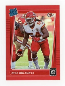 2021 Donruss Optic NICK BOLTON ROOKIE CARD RC RED PRIZM Kansas City Chiefs #/99 - Picture 1 of 2