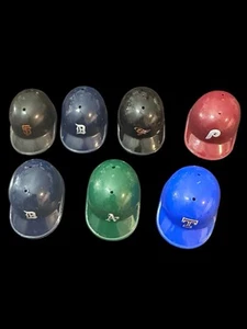 MINI BASEBALL HELMETS LOT 7 VINTAGE LRICH Tigers Orioles Tigers Giants A’s More - Picture 1 of 2