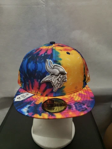 NWS Minnesota Vikings 2020 NFL Crucial Catch New Era 59fifty Tie Dye 7 1/2 Cover