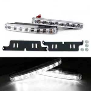 2Pcs 8 LED Front Grille Bumper Lamp Car Fog Daytime Running Lights Universal - Picture 1 of 6