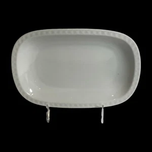 Schumann Arzberg Germany MCM White Porcelain Relish Tray Golf Ball Trim 1970's - Picture 1 of 8